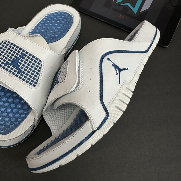 Jordan Hydro 4 IV Retro Slide Sandals White Industrial Blue 532225-141 Men’s - Picture 8 of 11